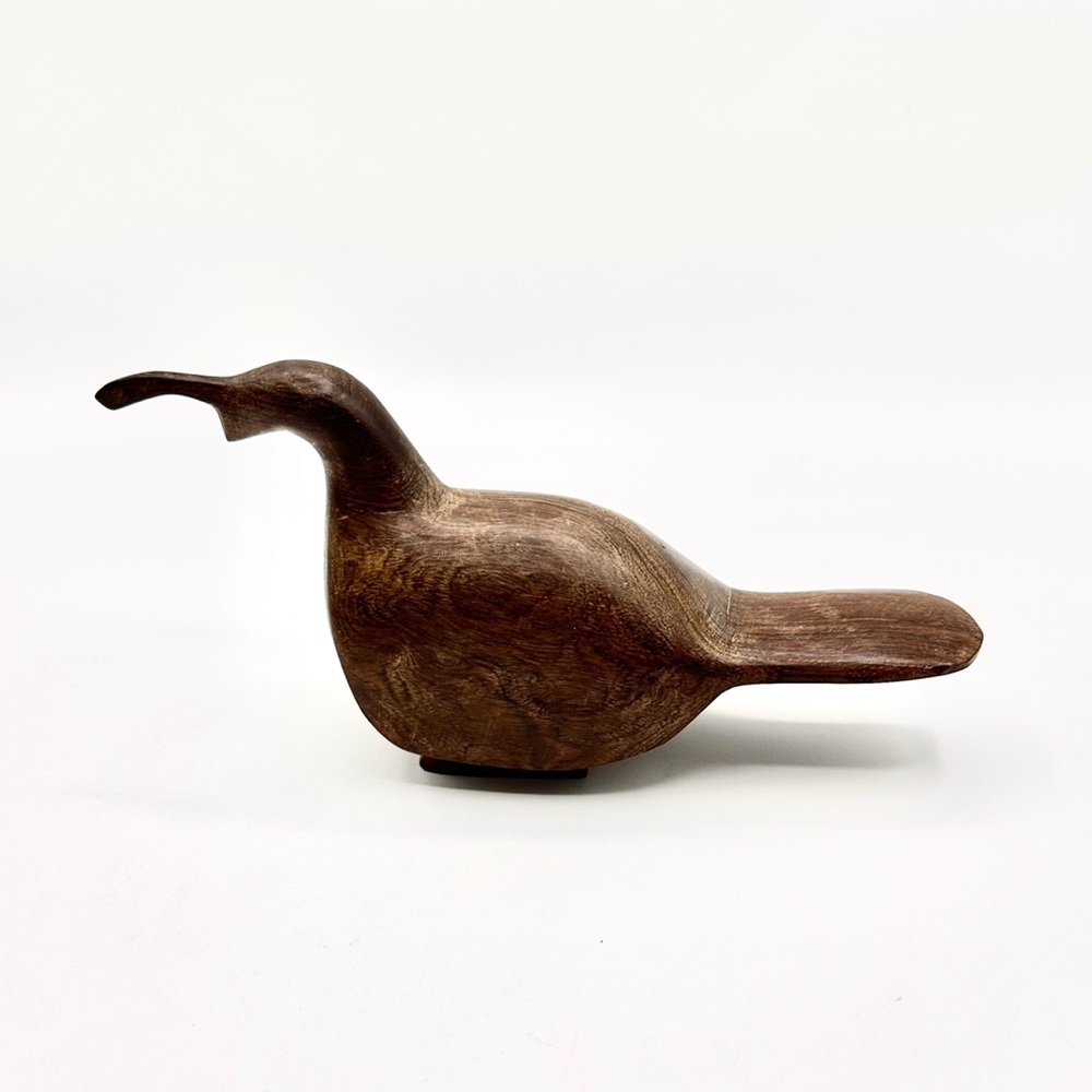 Wooden Ironwood Quail Figurine. Hand Sculpted Art.